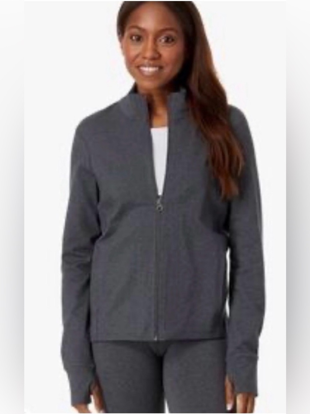 Black Pact Full Zip Mock Neck Organic Cotton Jacket Size XL EUC
